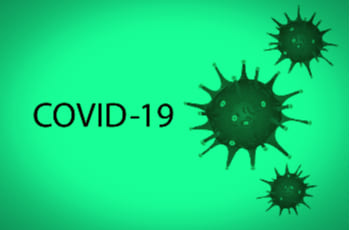 COVID19 надпись на зеленом фоне